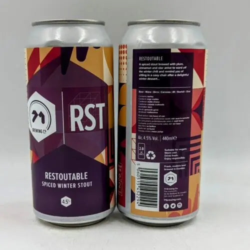 71 Brewing - Restoutable - Spiced Winter Stout - 4.5% - 440ml Can